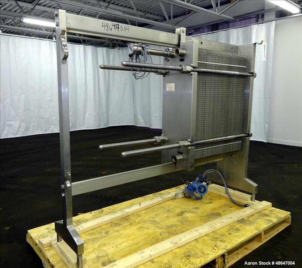 Used Fischer Plate Heat Exchanger, Model E-18 DFP, 316 Stainless Steel.