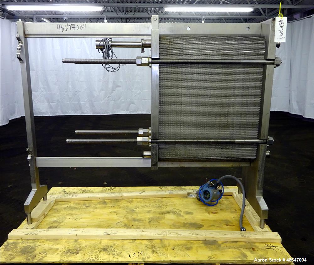 Used Fischer Plate Heat Exchanger, Model E-18 DFP, 316 Stainless Steel.