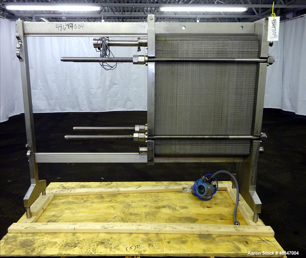 Used- Fischer Plate Heat Exchanger, Model E-18 DFP, 316 Stainless Steel.