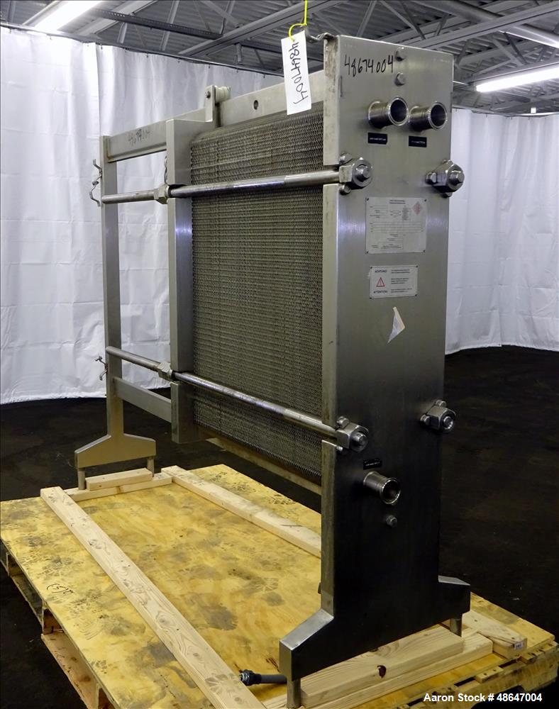 Used Fischer Plate Heat Exchanger, Model E-18 DFP, 316 Stainless Steel.