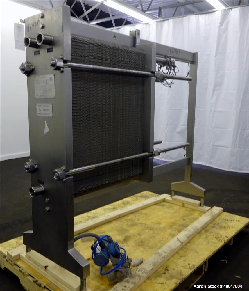 Used Fischer Plate Heat Exchanger, Model E-18 DFP, 316 Stainless Steel.