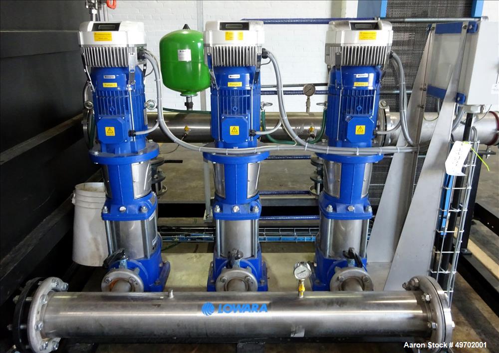 Used Custom Heating-Cooling System Skid, Consisting of: (1) Funke plate heat exchanger, model FP 50-163-1-NH-0-10.0 bar. Approximate 850 square feet, rated 10 bar (145 psi) at 60 degrees C. (140 F). ...