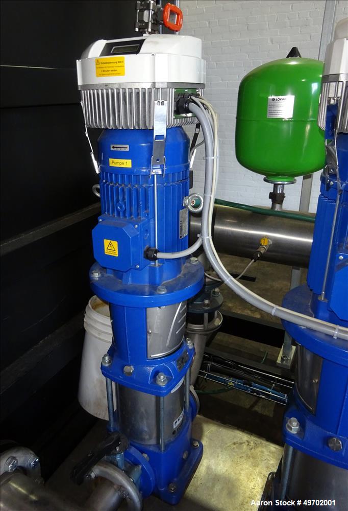 Used Custom Heating-Cooling System Skid, Consisting of: (1) Funke plate heat exchanger, model FP 50-163-1-NH-0-10.0 bar. Approximate 850 square feet, rated 10 bar (145 psi) at 60 degrees C. (140 F). ...