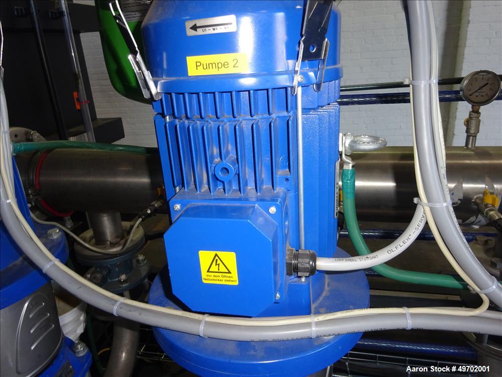 Used Custom Heating-Cooling System Skid, Consisting of: (1) Funke plate heat exchanger, model FP 50-163-1-NH-0-10.0 bar. Approximate 850 square feet, rated 10 bar (145 psi) at 60 degrees C. (140 F). ...