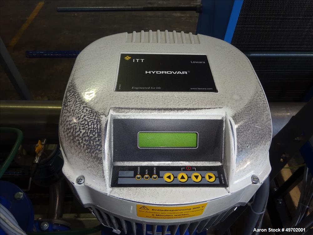 Used Custom Heating-Cooling System Skid, Consisting of: (1) Funke plate heat exchanger, model FP 50-163-1-NH-0-10.0 bar. Approximate 850 square feet, rated 10 bar (145 psi) at 60 degrees C. (140 F). ...