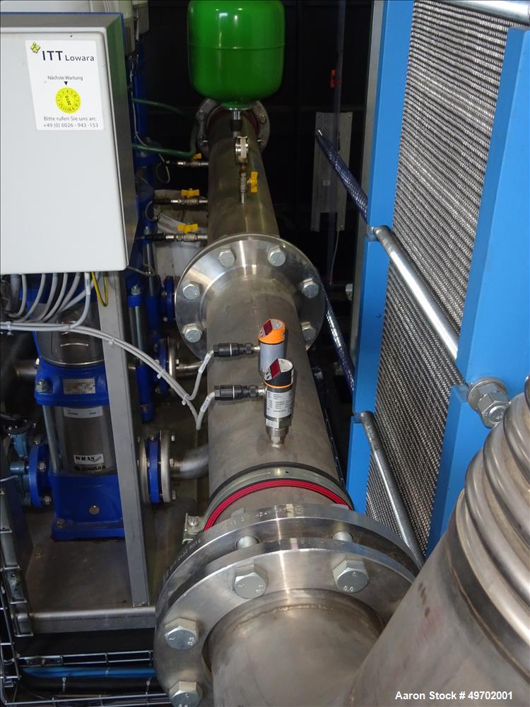 Used Custom Heating-Cooling System Skid, Consisting of: (1) Funke plate heat exchanger, model FP 50-163-1-NH-0-10.0 bar. Approximate 850 square feet, rated 10 bar (145 psi) at 60 degrees C. (140 F). ...