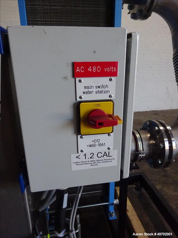 Used Custom Heating-Cooling System Skid, Consisting of: (1) Funke plate heat exchanger, model FP 50-163-1-NH-0-10.0 bar. Approximate 850 square feet, rated 10 bar (145 psi) at 60 degrees C. (140 F). ...
