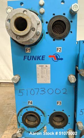 Used- Funke Plate Type Heat Exchanger, Type FP 205-35-1-NH-0