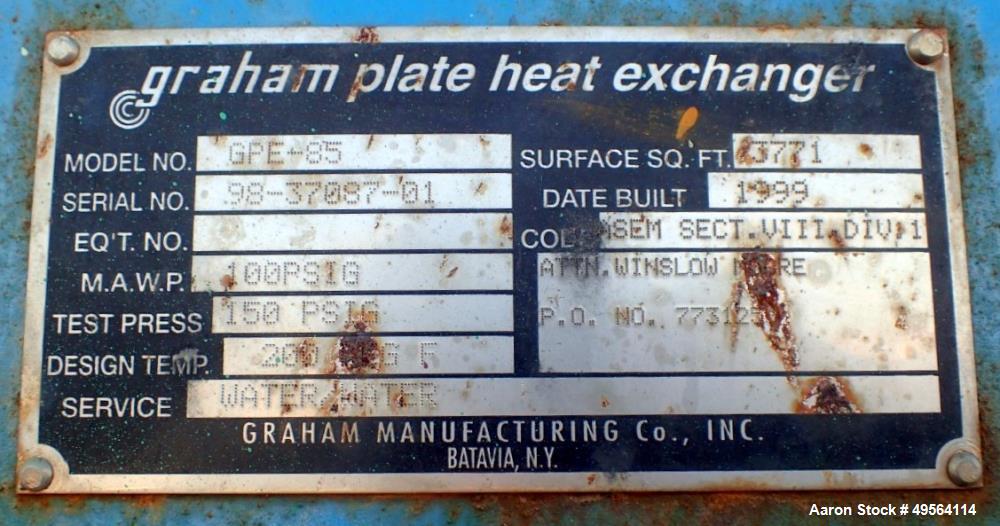 Used- Graham Plate Heat Exchanger