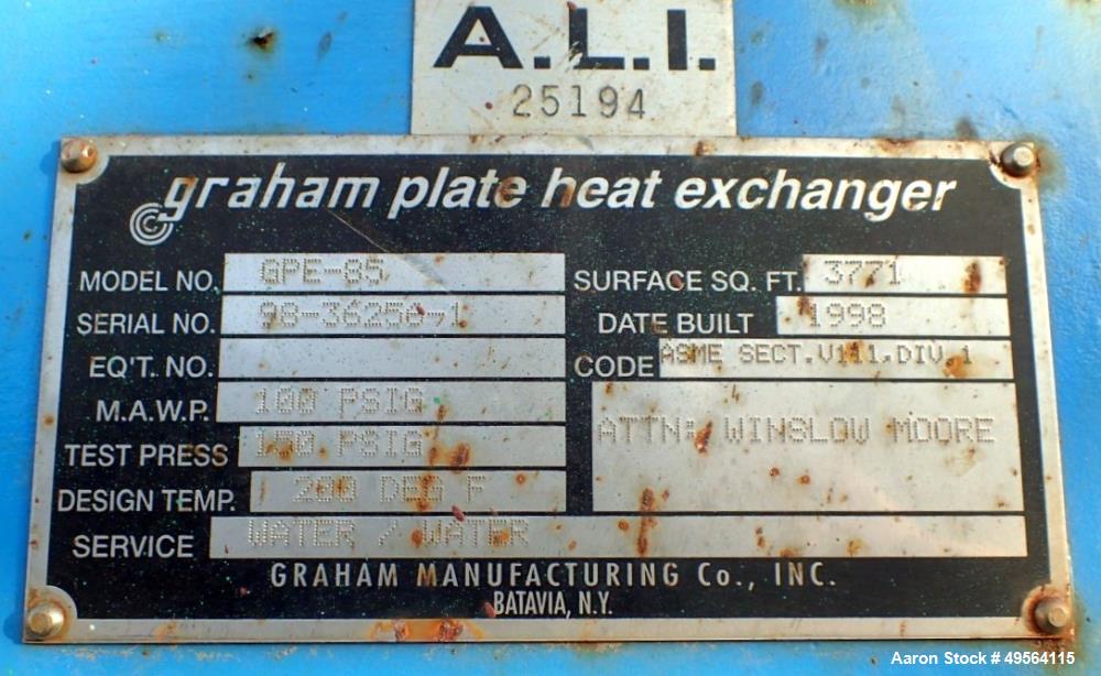 Used Graham Plate Heat Exchanger