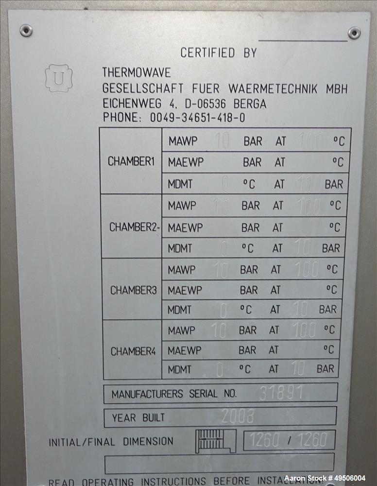 Used- Krones Thermowave Plate Heat Exchanger, Stainless Steel.