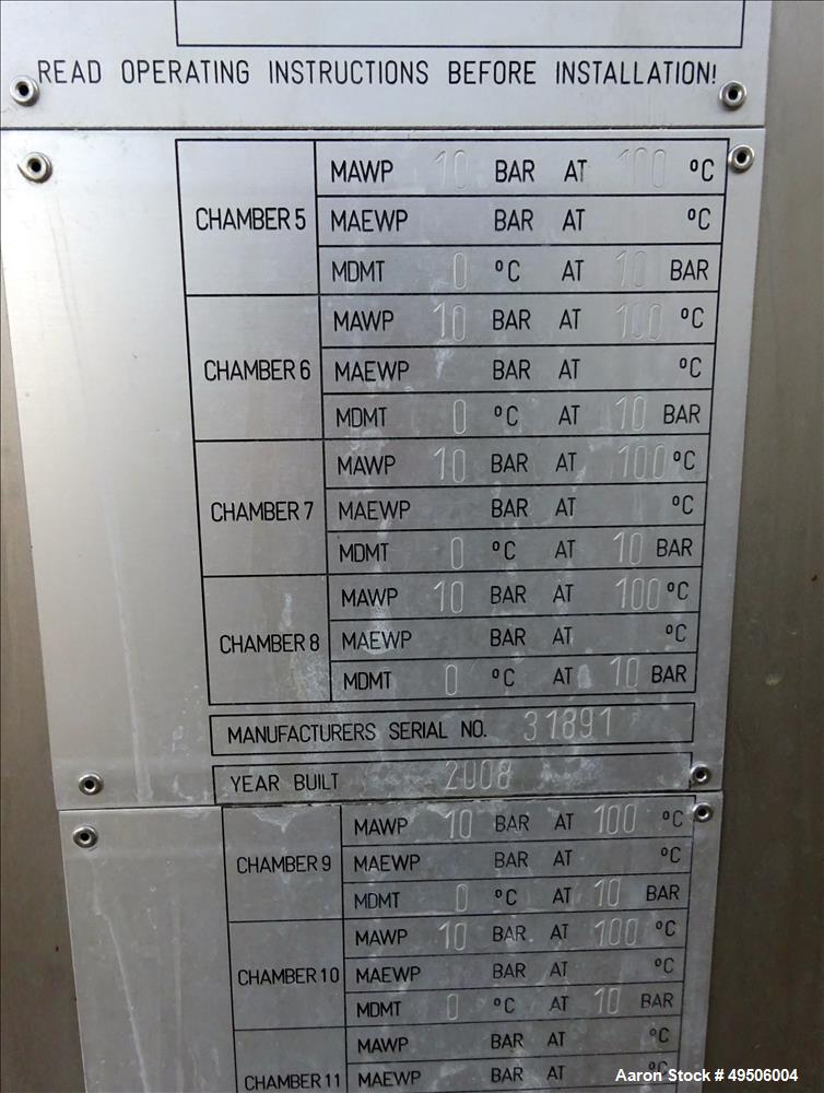 Used- Krones Thermowave Plate Heat Exchanger, Stainless Steel.