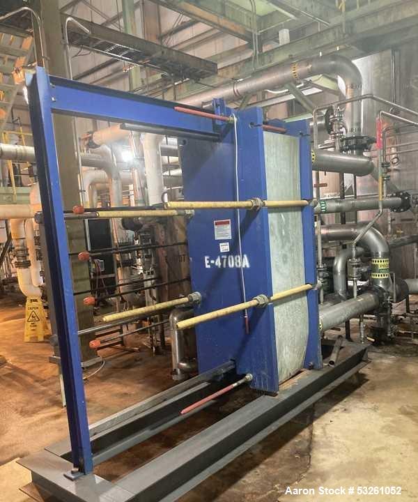 Used DraCool USA Model M15-BFG Stainless Steel Plate Heat Exchanger, approximate 1200 Sq. Ft. E4708A.