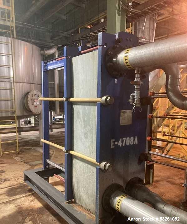 Used DraCool USA Model M15-BFG Stainless Steel Plate Heat Exchanger, approximate 1200 Sq. Ft. E4708A.