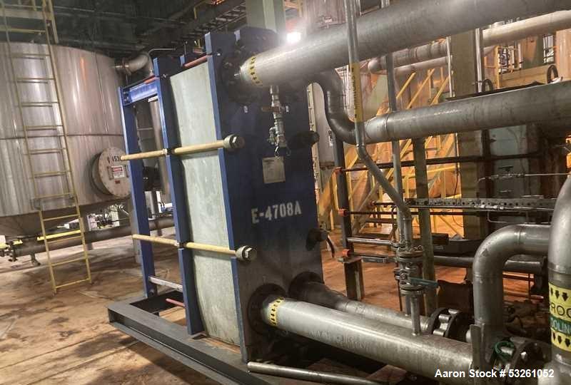 Used DraCool USA Model M15-BFG Stainless Steel Plate Heat Exchanger, approximate 1200 Sq. Ft. E4708A.