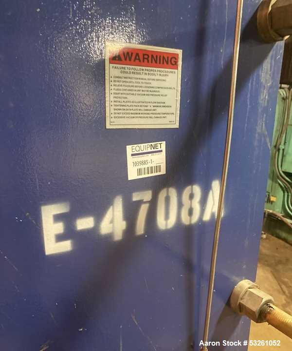 Used DraCool USA Model M15-BFG Stainless Steel Plate Heat Exchanger, approximate 1200 Sq. Ft. E4708A.
