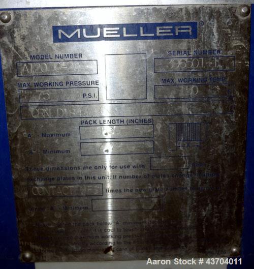 Used Stainless Steel Mueller Plate heat exchanger, Model AT20 C-20