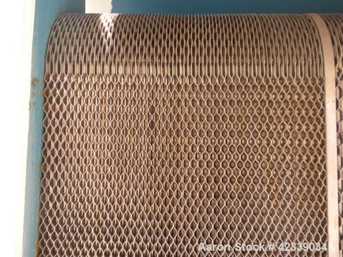 Used Mueller Plate Heat Exchanger, Approximately 831 Square Feet, Model AT40 B-20. (74) 316 Stainless steel plates. Designed for 100 psi max at 150 degrees F max. 4-1/2" inlet/outlet cold side, 3" sa...
