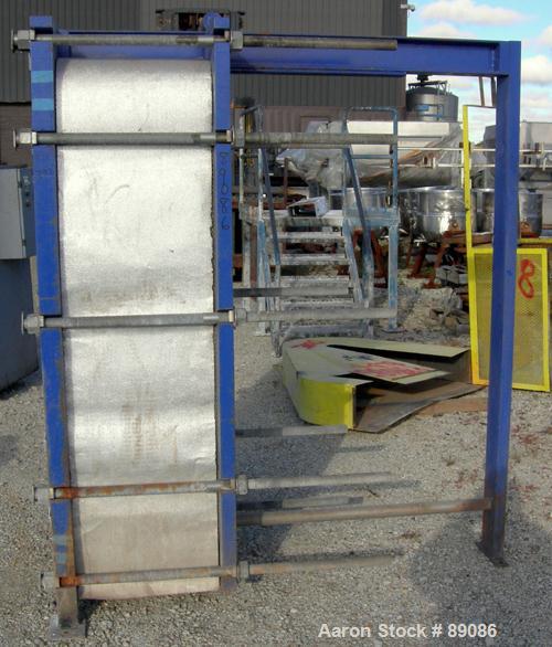 USED: Mueller Accu-Therm plate heat exchanger, model AT80B20, approximately 1220 square feet. (137) 25" wide x 65" tall, 304 stainless steel plates, approximately 9.04 square feet per plate. Expandab...
