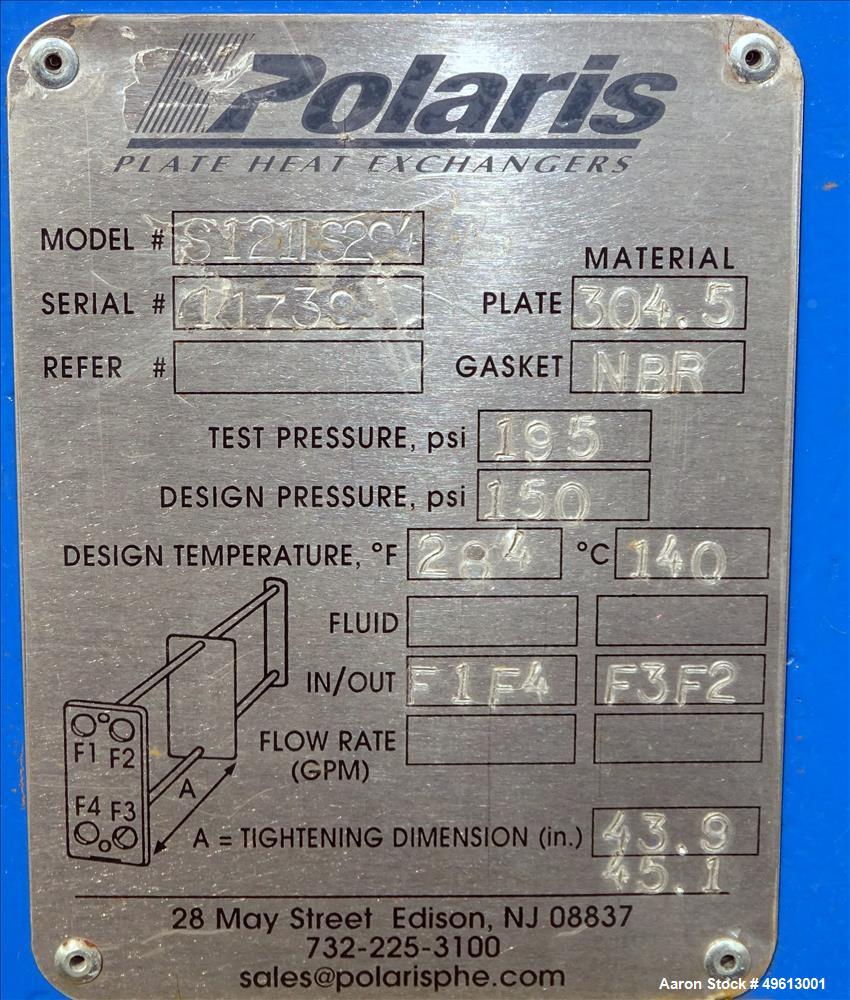 Used- Polaris Plate Heat Exchanger, Stainless Steel