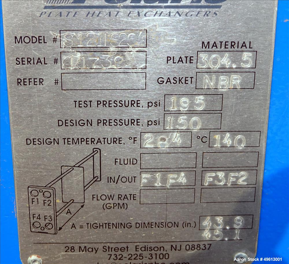 Used Polaris 3,960.25 Sq. Ft. Plate Heat Exchanger – 304 SS, 150 PSI, 3200 GPM