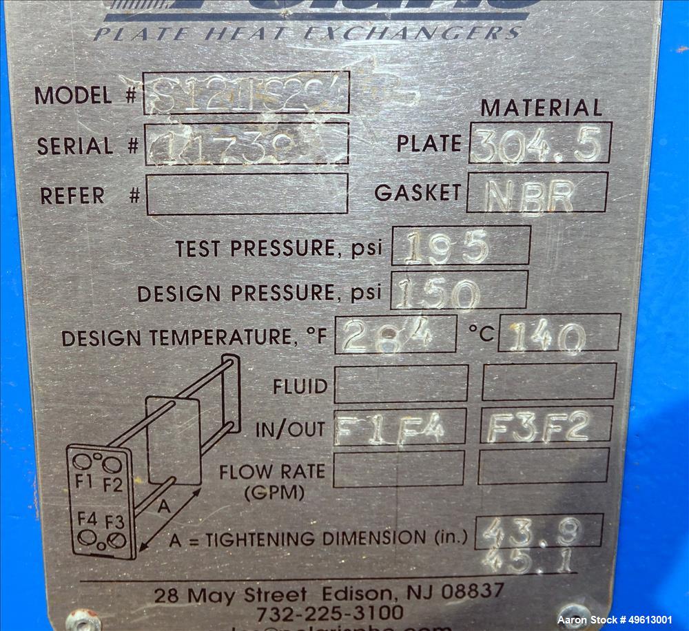 Used- Polaris Plate Heat Exchanger, Stainless Steel