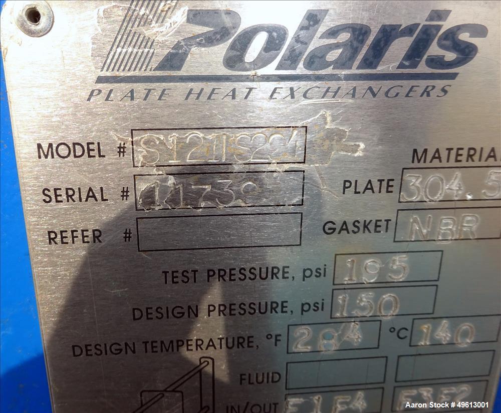 Used Polaris 3,960.25 Sq. Ft. Plate Heat Exchanger – 304 SS, 150 PSI, 3200 GPM