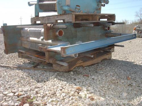 USED: Schmidt plate heat exchanger, 572 sq ft, (143) 14" wide x 48"long 316 stainless steel plates. Carbon stainless plate ends. 4" inlet/outlet.
