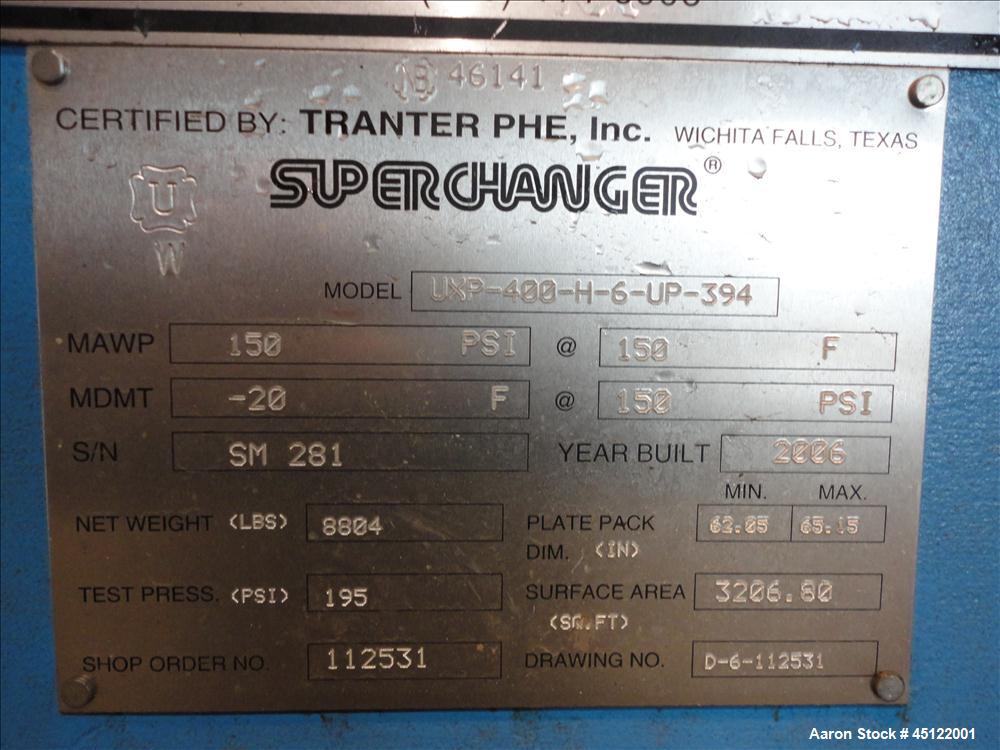 Unused- Superchanger, 3206.8 Square Feet, Model UXP-400-H-6-UP-394