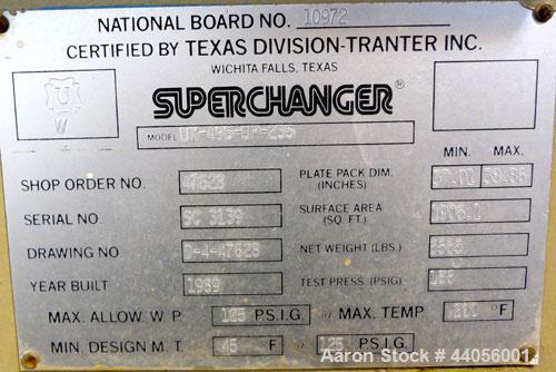 Used- Tranter Superchanger Plate Heat Exchanger, Model UX-496-UP-235