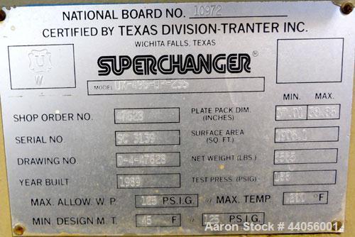 Used Tranter Superchanger Plate Heat Exchanger, Model UX-496-UP-235