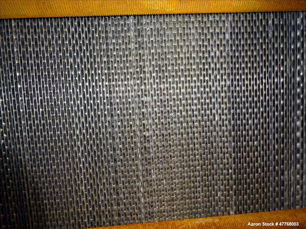 Used Tranter Superchanger Plate Heat Exchanger, Approximate 3421.8 Square Feet Surface Area, Model UX-896-UP-189. Approximate (139) 40" wide x 92" tall 316 stainless steel plates rated 125 psi at 38 ...