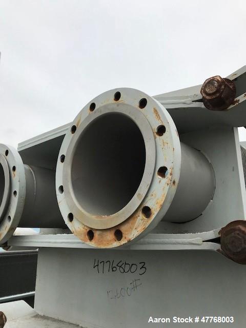 Used Tranter Superchanger Plate Heat Exchanger, Approximate 3421.8 Square Feet Surface Area, Model UX-896-UP-189. Approximate (139) 40" wide x 92" tall 316 stainless steel plates rated 125 psi at 38 ...