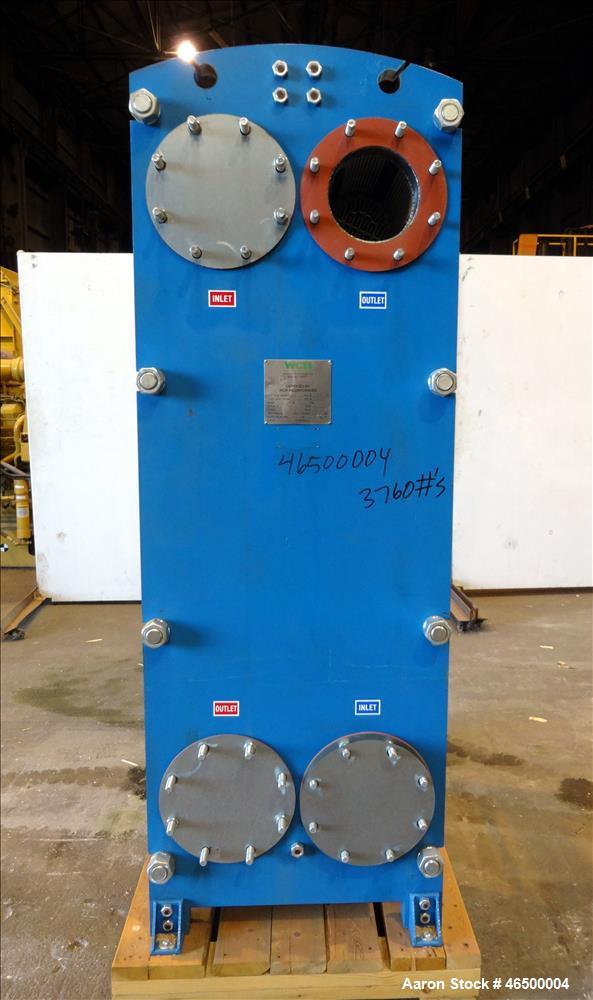 Used WCR Incorporated Plate Type Heat Exchanger, Model WCR-A891M, 741.1 Square