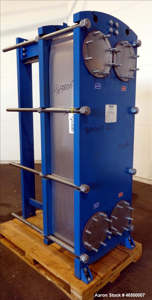 Used WCR Incorporated Plate Heat Exchanger, Model WCR-A891M, 741.1 Square Feet,