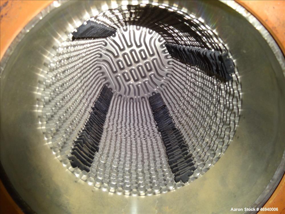 Unused- WCR Incorporated Plate Heat Exchanger, Model WCR-A891M, 741.1 Square Feet, 316 Stainless Steel, Vertical. (83) Approximate 15" wide x 67" long plates rated hot/cold sides 150 psi at -50 to 26...