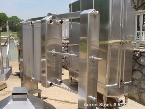 USED: York plate heat exchanger, 2 section, 49 and 72 plates,2" inlet and outlet, all stainless steel.