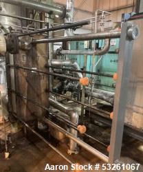 Used Alfa Laval Stainless Steel Plate And Frame Heat Exchanger, approximate 1000 Sq. Ft., E-4707. Stainless steel Plates. No...