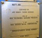 Used APV Plate Heat Exchanger, Model SR6GL, Serial# 30963.1. National Board # 242. Approximately (41) 772/757 mm plates. Rated 150 PSI @ 275 F and -20 F @ 150 PSI. Stainless Steel Construction. Built...
