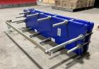 Used- Alfa Laval Plate Heat Exchanger, Model AQ2L-FD, 74.1 Square Feet, Vertical. (29) Stainless steel 0.4mm thick plates. R...