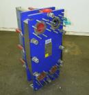 Unused- Alfa Laval Plate Exchanger, 87.83 Square Feet, Model M10-BDFG. (36) 120 mm thick 316 stainless steel plates. Designed 150 psi at -20 to 212 degrees F. (4) 3