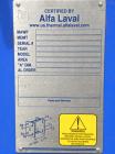 Used Alfa Laval Thermal Plate Exchanger, 250.5 Square Feet, Model M10-BFG. (99) Approximately 14-1/2’’ wide x 34-1/2’’ tall x 0.50 mm thick commercially pure titanium plates. Designed 150 psi at –20 ...