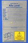 Used Alfa Laval Thermal Plate Exchanger, 255.8 Square Feet, Model M10-BFG. (99) Approximately 14-1/2’’ wide x 34-1/2’’ tall x 0.50 mm thick commercially pure titanium plates. Designed 150 psi at –20 ...