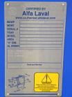 Used Alfa Laval Thermal Plate Exchanger, 296.98 square feet, model M10-BFG. (117) Approximately 14-1/2’’ wide x 34-1/2’’ tall x 0.50 mm thick 316 stainless steel plates. Designed 150 psi at –20 to 22...