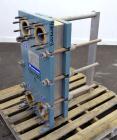 Used Alfa Laval Thermal Plate Exchanger, 59.25 Square Feet, Model M10-MFG. (25) 316 Stainless steel plates. Designed 150 psi at 225 degrees F. (2) 3” Inlets, (2) 3” Outlets. Mounted on a carbon steel...