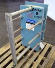 Used Alfa Laval Thermal Plate Exchanger, 59.25 Square Feet, Model M10-MFG. (25) 316 Stainless steel plates. Designed 150 psi at 225 degrees F. (2) 3” Inlets, (2) 3” Outlets. Mounted on a carbon steel...