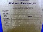 Unused- Alfa Laval Plate Exchanger, Model M6-MFD, 84.4 Square Feet.  (58) 0.60 mm Thick 316 stainless steel plates. Designed 300 psi at -20 to 250 degrees F. (2) 2