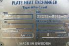 USED: Alfa Laval plate heat exchanger, model P31-LS. Approximately 268 square feet, 316 stainless steel. (78) Approximate 16