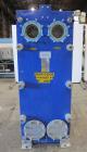 Used Alfa Laval Plate Exchanger, 476.20 Square Feet, Model T20-SFG. (67) Approximately 25” wide x 72” tall x 0.80mm 316 stainless steel plates. Rated 150 psi at -20 to 250 degrees F. (2) 8” Inlet bla...