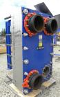 Used Alfa Laval Vicarb Plate Exchanger, 769.6 Square Feet, Model V110-SST-100. Duty 6577 KBTU/H. (67) Approximately 36’’ wide x 60’’ tall 316 stainless steel plates. Designed 150 psi at 20 to 150 deg...